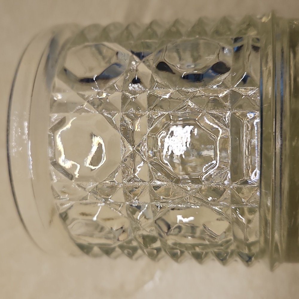 Vintage Windsor Clear Sugar Bowl and Lid by Federal Glass, Button and Cane - Picture 3 of 8